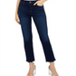 INC International Concepts Women's Straight Leg Frayed Hem Ankle Jeans Blue Size 2
