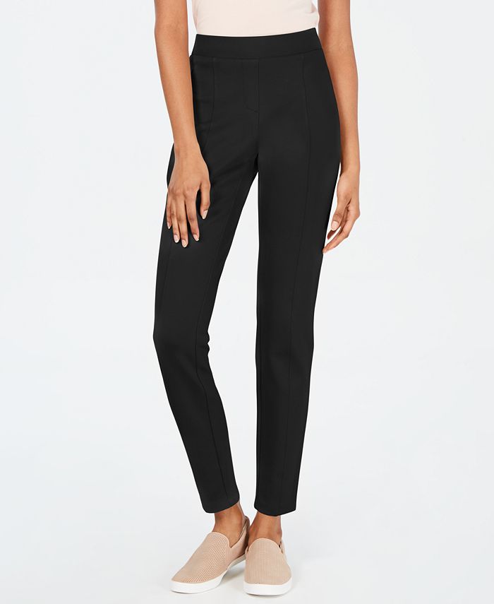Style & Co Women's Curvy SeaPonte Knit Leggings Black Size Small