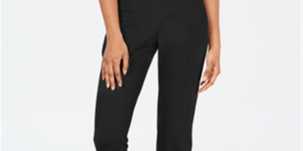 Style & Co Women's Curvy SeaPonte Knit Leggings Black Size Small