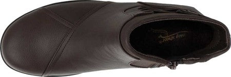 Easy Street Women's Round Toe Wedge Zip up Booties Brown 8.5 M