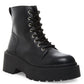 Steve Madden Women's Faux Leather Lug Sole Slasher Combat Boots Black Size 8 M
