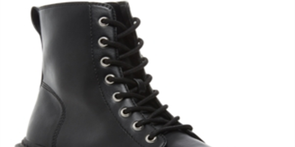Steve Madden Women's Faux Leather Lug Sole Slasher Combat Boots Black Size 8 M