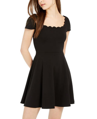 B. Darlin Junior's Scalloped Skater Dress Black Size 7-8