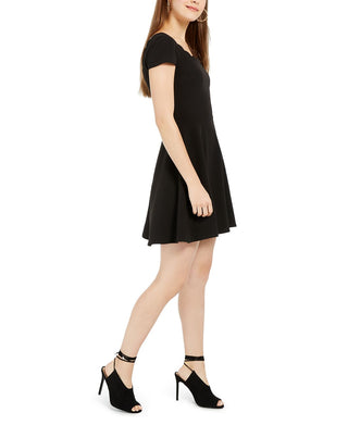 B. Darlin Junior's Scalloped Skater Dress Black Size 7-8