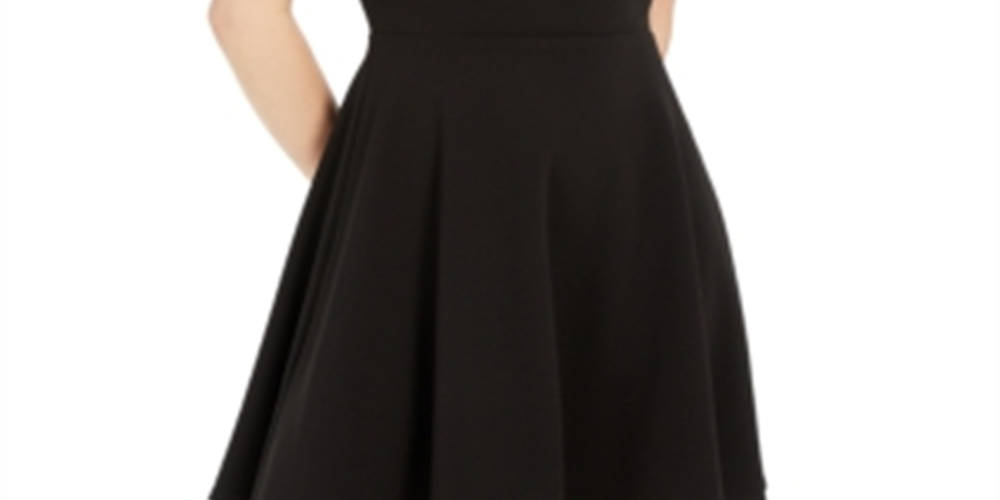 B. Darlin Junior's Scalloped Skater Dress Black Size 7-8