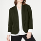 Alfani Women's Notch Collar Open Front Jacket Green Size M