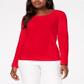Karen Scott Women's Cotton Scoop-Neck Top Red Size Large