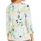 JM Collection Women's Printed 3/4 Sleeve Jacquard Top Green Size Small