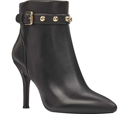 Nine West Women's Fatrina Leather Bootie Black Size 8.5 M