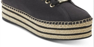 DKNY Women's Adrian Platformes Fabric Low Top Lace up Fashion Black Size 8