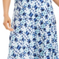 JM Collection Women's Printed MIDI Skirt Blue Size M