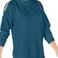 Ideology Women's Cold-Shoulder Vented Top Blue  Size L