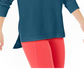 Ideology Women's Cold-Shoulder Vented Top Blue  Size L