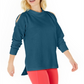 Ideology Women's Cold-Shoulder Vented Top Blue  Size L