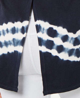 Ideology Women's Tie Dyed Split Back Top Blue Size X-Small