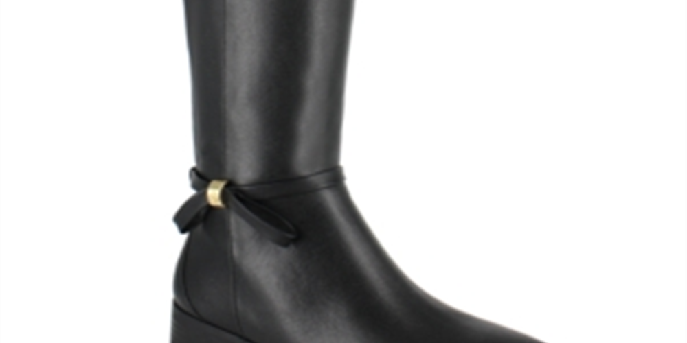 Nanette Lepore Women's Margaux Leather Pull on Riding Boots Black Size 8.5 M