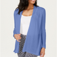 Charter Club Women's Geo Stitch Completer Sweater Cardigan Blue Size Petite Large