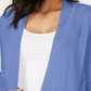 Charter Club Women's Geo Stitch Completer Sweater Cardigan Blue Size Petite Large