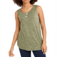Style & Co Women's Spacedyed Tank Tank Top Green Size Medium