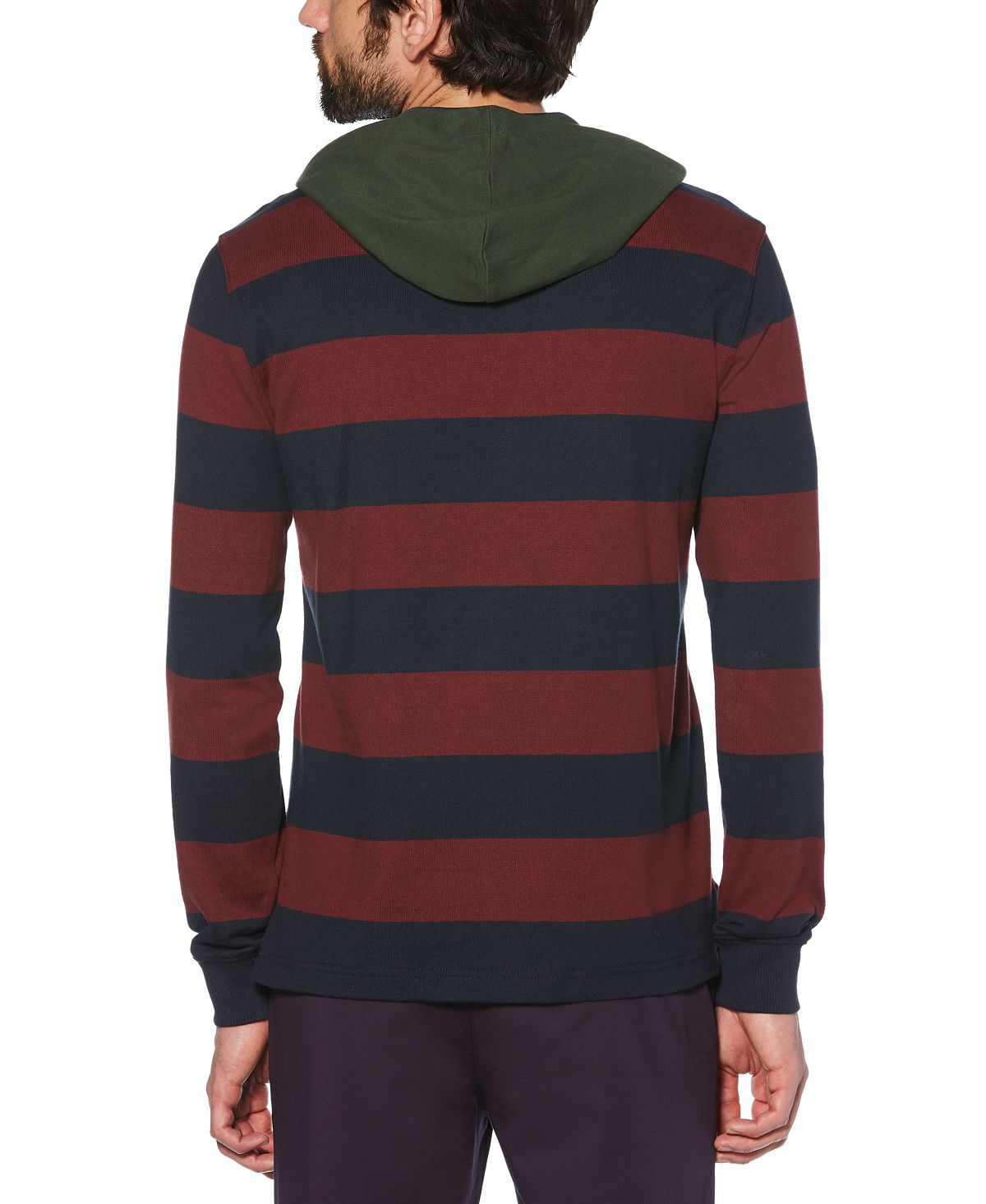 Original Penguin Men's Hooded Rugby T-Shirt Red Size X-Large