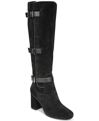 Franco Sarto Women's Knoll Suede Closed Toe Knee High Fashion Boots Black Size 5.5 M