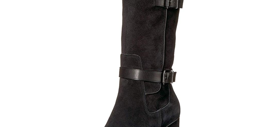 Franco Sarto Women's Knoll Suede Closed Toe Knee High Fashion Boots Black Size 5.5 M