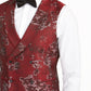 Tallia Men's Patterned Sleeveless Classic Fit Button Down Vest Red Size Medium