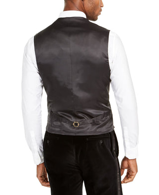 Tallia Men's Patterned Sleeveless Classic Fit Button Down Vest Red Size Medium