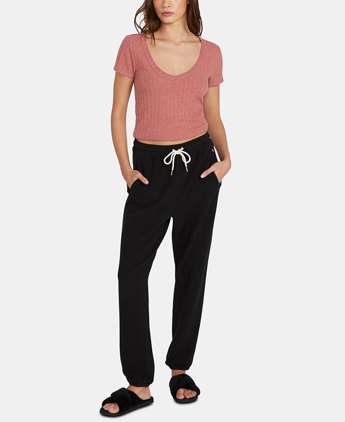 Volcom Junior's Fleece Sweatpants Black Size Medium