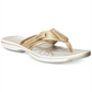 Clarks Women's Brinkley Jojo Flip flop Sandals  Gold  Size 11
