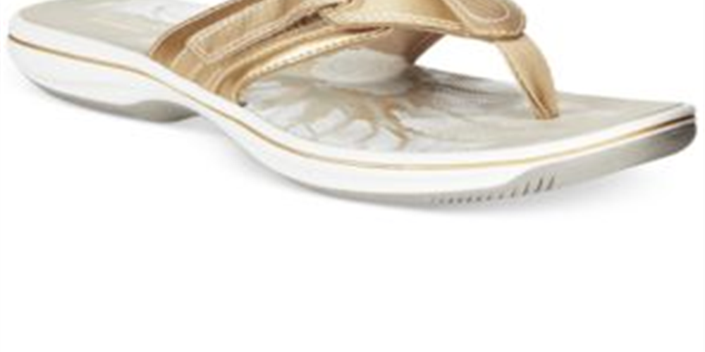 Clarks Women's Brinkley Jojo Flip flop Sandals  Gold  Size 11