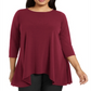 Alfani Women's Plus Handkerchief Hem Top Red Size 3X