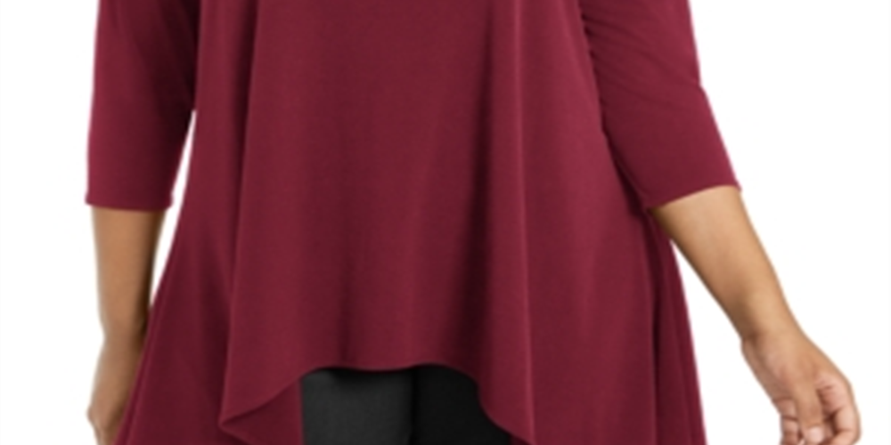 Alfani Women's Plus Handkerchief Hem Top Red Size 3X