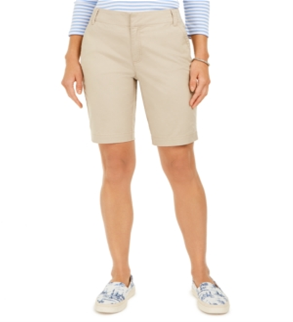 Charter Club Women's Bermuda Twill Shorts Brown Size 4