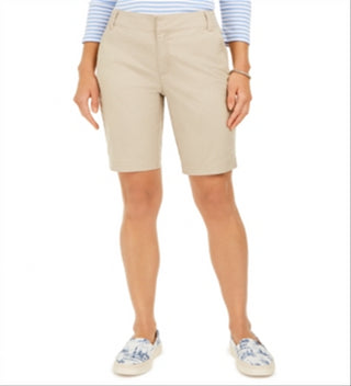 Charter Club Women's Bermuda Twill Shorts Brown Size 4