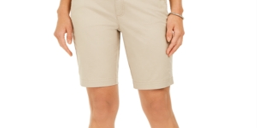 Charter Club Women's Bermuda Twill Shorts Brown Size 4