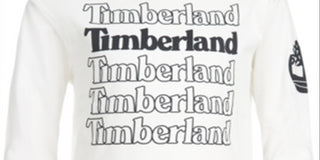 Timberland Boy's Stacked Logo Long Sleeve Tee White Size X-Large