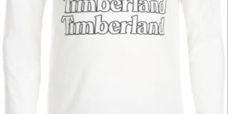Timberland Boy's Stacked Logo Long Sleeve Tee White Size X-Large