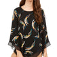 Alfani Women's Printed Poncho Top Black Size Petite L
