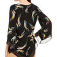 Alfani Women's Printed Poncho Top Black Size Petite L