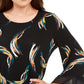 Alfani Women's Printed Poncho Top Black Size Petite L