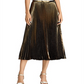 Ralph Lauren Women's MIDI Skirt Metallic Pleated -Gold Size 16