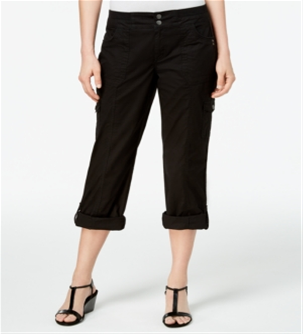 Style & Co Women's Convertible Cargo Pants Black Size 2