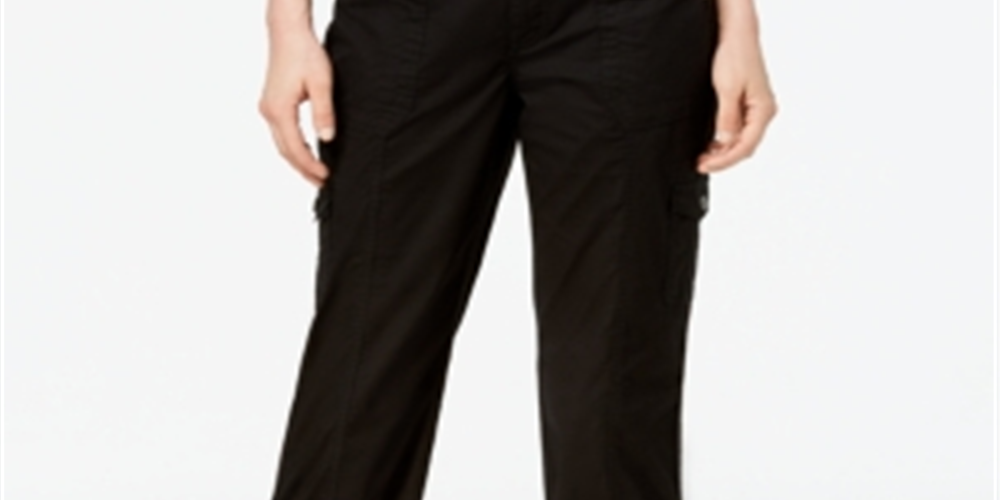 Style & Co Women's Convertible Cargo Pants Black Size 2