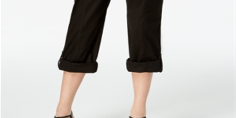 Style & Co Women's Convertible Cargo Pants Black Size 2