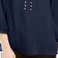 JM Collection Women's Rivet Pleated Back Blouse Blue Size Small