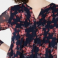 Charter Club Women's 3/4 Sleeve Blouse Top Blue Size X-Large