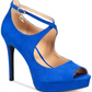 Thalia Sodi Women's Peep Toe Ankle Strap Classic Pumps Blue Size 10 M