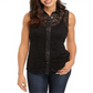 Anne Klein Women's Corded LACE Sleeveless Button Front Blouse Black Size 16