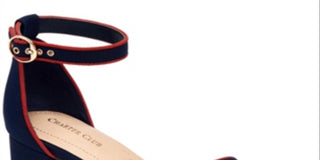 Charter Club Women's Ruue Fabric Open Toe Casual Slingback Sandals Navy Size 9.5 M